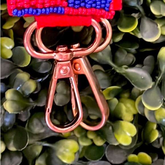 🎉🏈 NEW Red Blue Beaded Purse Strap Ole Miss SMU Game Days - Picture 2 of 2